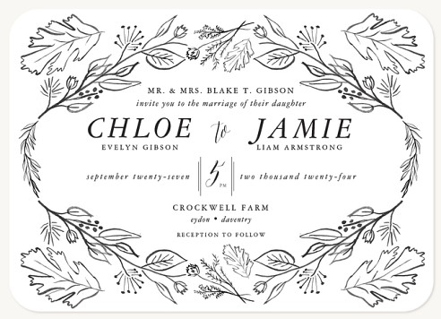 Fairytale Foliage Wedding Invitations