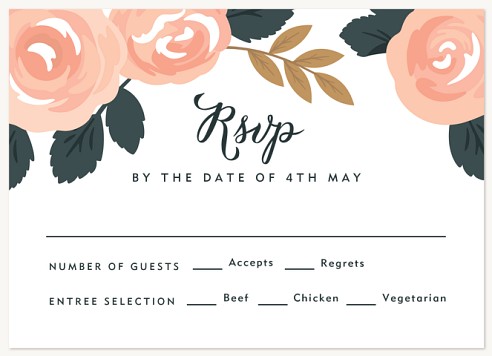 Painted Blooms Wedding RSVP Cards