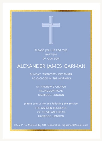 Classic Serenity Christening Invitations | Christening Invites