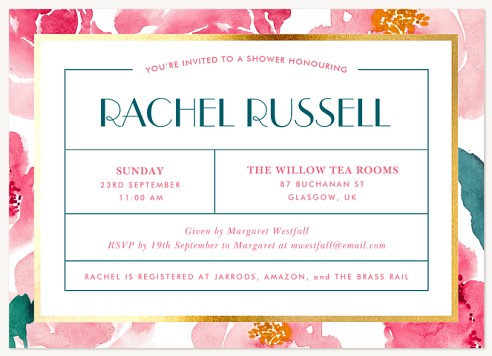 Watercolor Blooms Hen Party Invitations