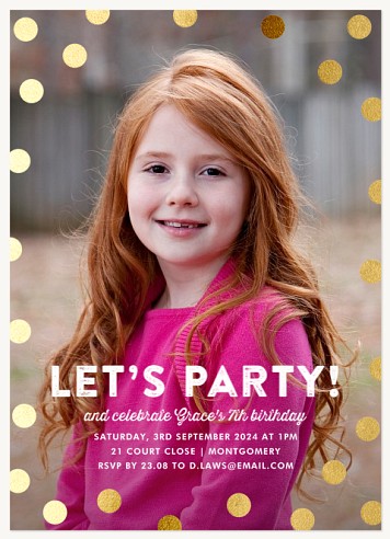 Birthday Dots Kids Birthday Invitations