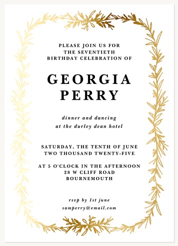 Luminous Border Adult Birthday Party Invitations