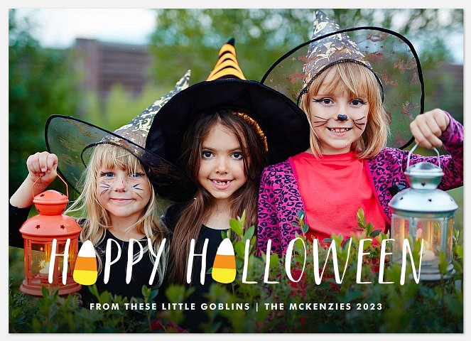 Candy Corn Treats Halloween Photo Cards