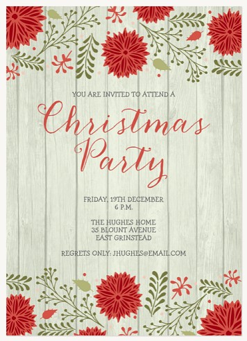 Rustic Christmas Celebration Holiday Party Invitations