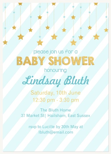Little Starlight Baby Shower Invites 