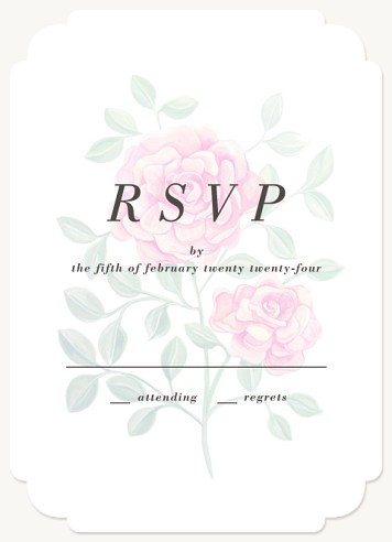 English Rose Wedding RSVP Cards