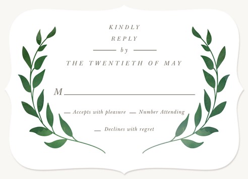 Charmed Greenery Wedding RSVP Cards