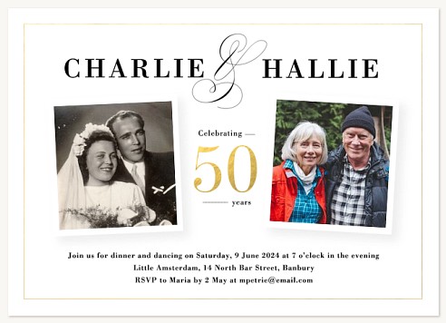 All These Years Wedding Anniversary Invitations