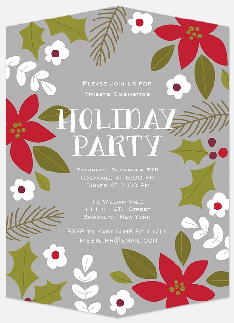 Blooming Jubilee Holiday Party Invitations