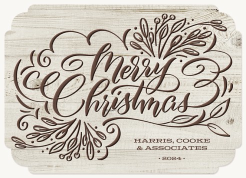 Aspen Woodcut Christmas Cards for Business