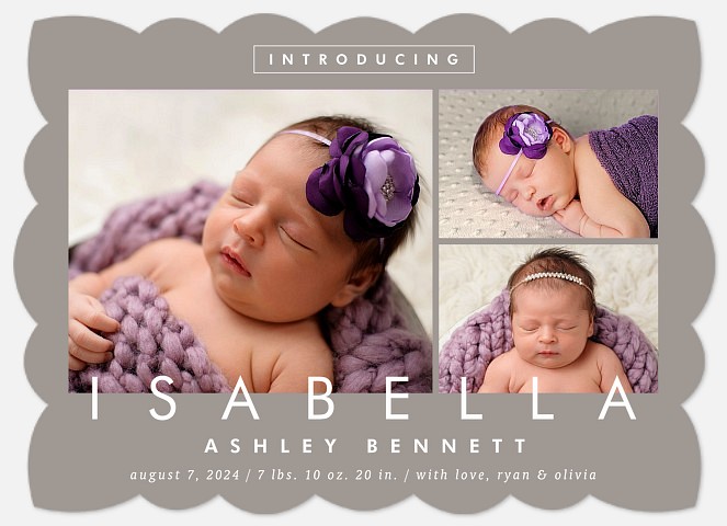 First Introductions Baby Birth Announcements