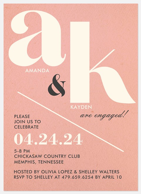 Modern Initials Engagement Party Invitations