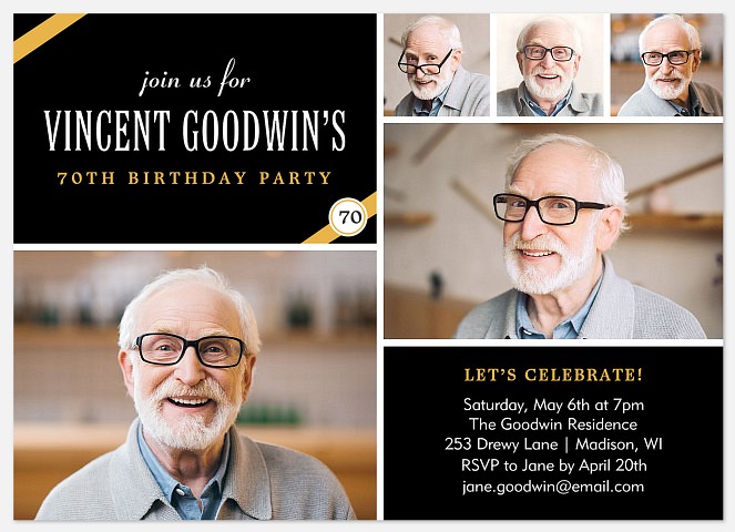 Classic Banner Adult Birthday Invitations