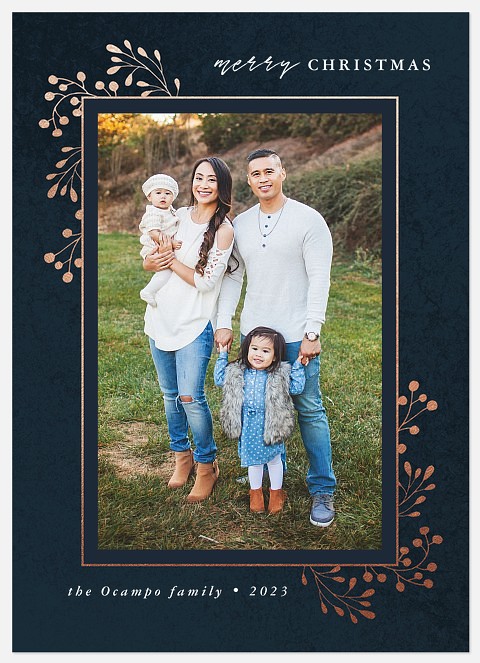Rose Gilding Holiday Photo Cards