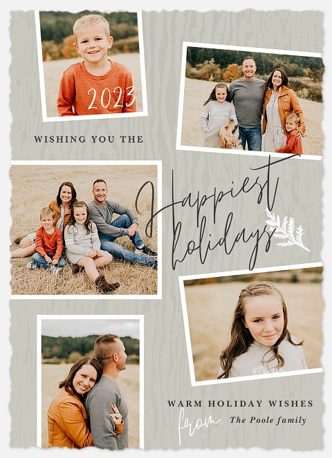 Rustic Bark Holiday Photo Cards