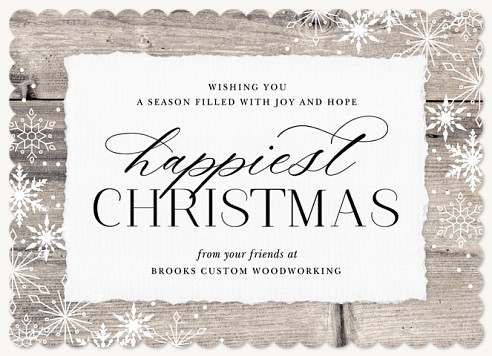Winter Wood Christmas Cards for Business