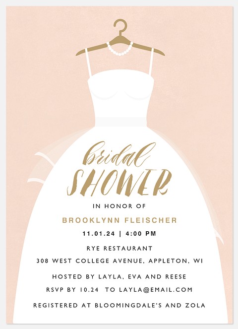 Wedding Dress Bridal Shower Invitation