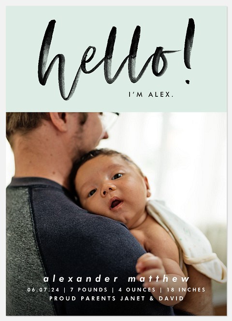 Bold Nickname Baby Birth Announcements