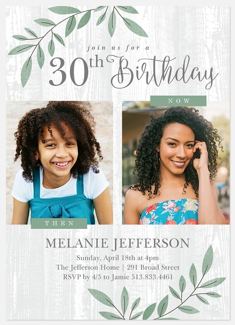 Then & Now Adult Birthday Invitations