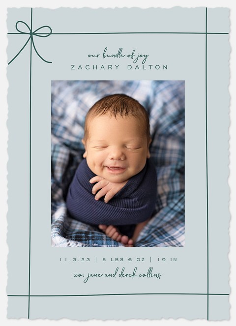 Gift Wrapped Blue Holiday Photo Cards