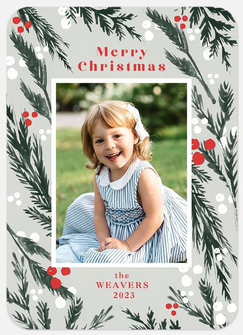 Boughs of Pine Holiday Photo Cards