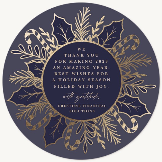 Gilded Wreath Business Holiday Cards