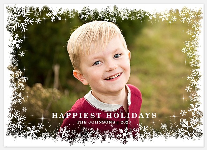 Winter Frost Frame Holiday Photo Cards