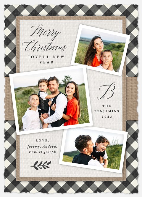 Rustic Ribbon Holiday Photo Cards