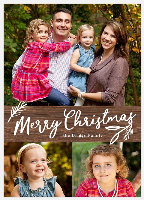Rustic Spruce Holiday Photo Cards