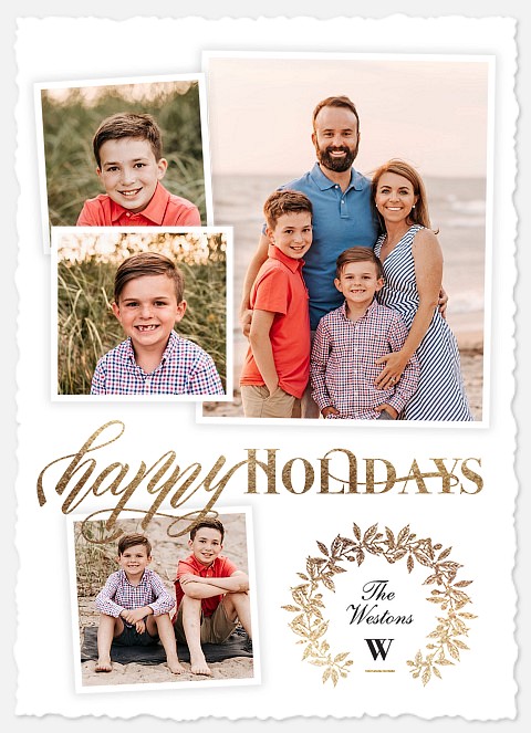 Radiant Wreath Holiday Photo Cards