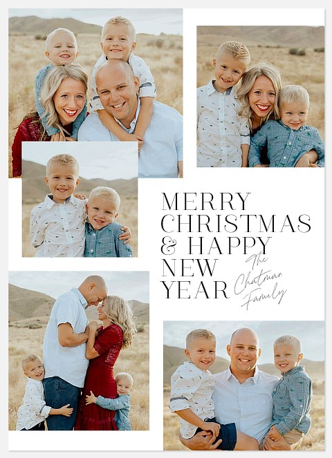 Minimal Collage Holiday Photo Cards