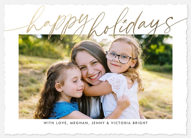 Golden Script Holiday Photo Cards