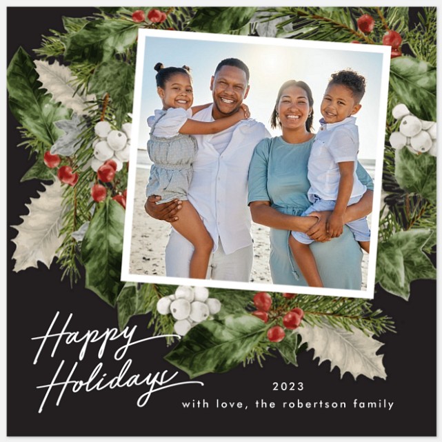 Festive Wreath Holiday Photo Cards
