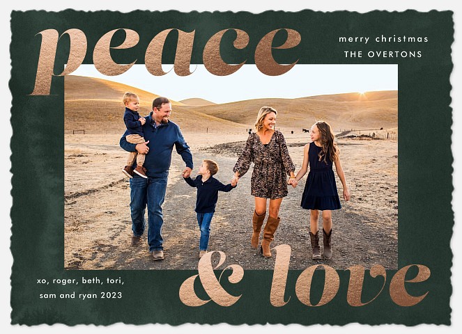 Retro Peace Holiday Photo Cards