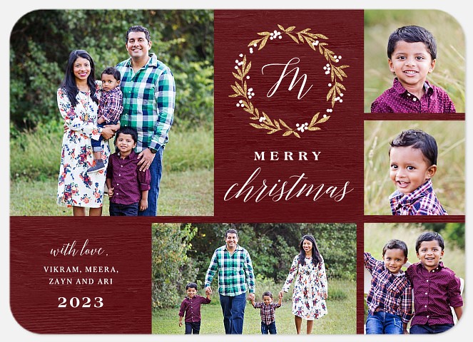Rustic Elegance Holiday Photo Cards