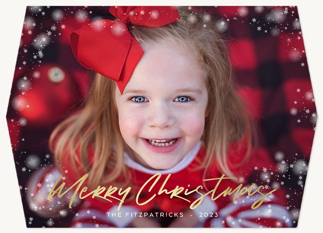 Bokeh Border Personalized Holiday Cards