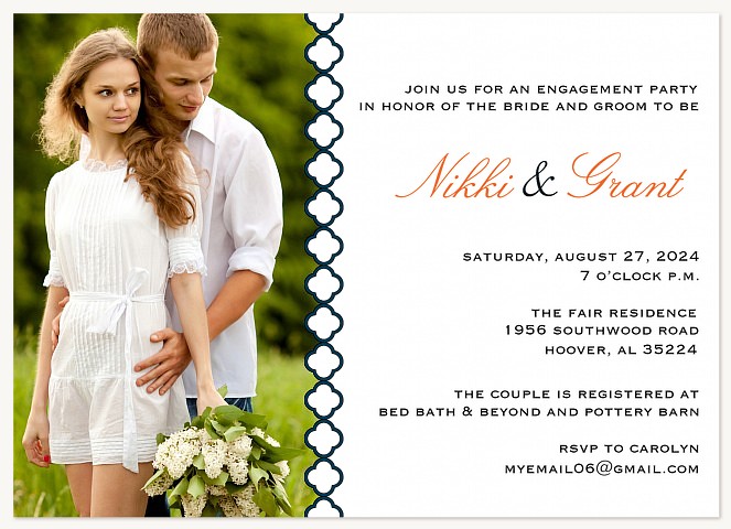Sophisticate Band Engagement Party Invitations
