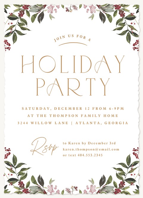 Watercolor Holiday Party Holiday Party Invitations