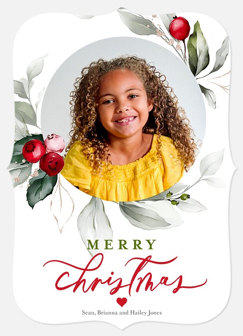 Wreath Frame Holiday Photo Cards
