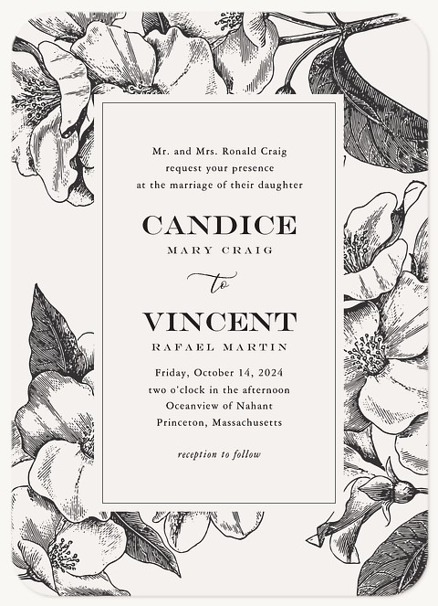 Vintage Botanical Wedding Invitations