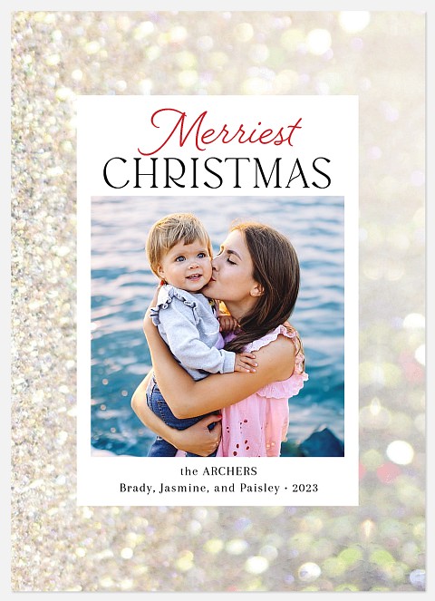 Glitter Sparkle Holiday Photo Cards