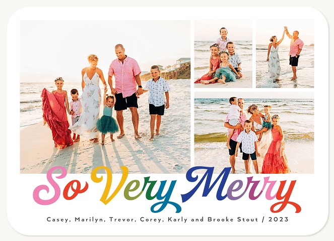Very Merry Rainbow Personalized Holiday Cards