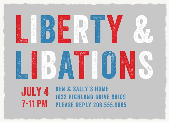 Liberty And Libations Summer Party Invitations