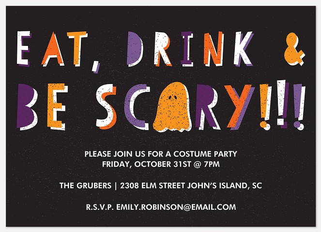 Be Scary Halloween Party Invitations