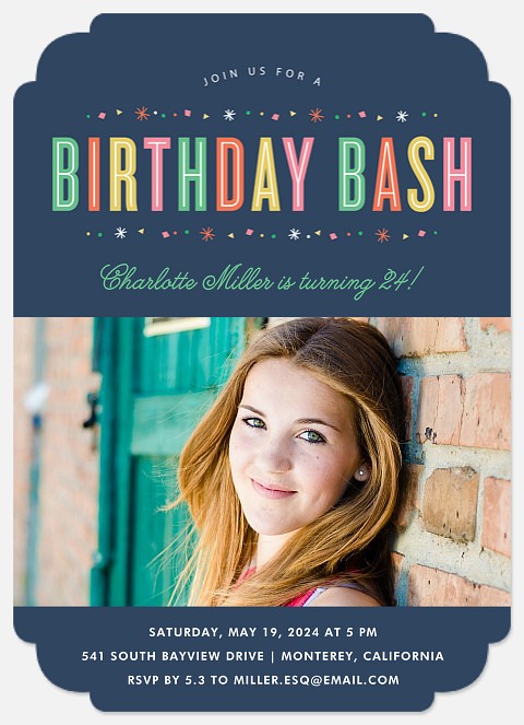 Colorful Delight Adult Birthday Invitations