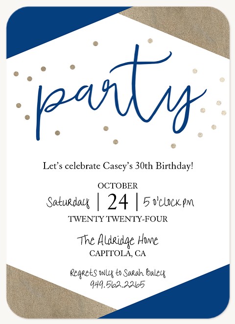 Modern Twist Adult Birthday Party Invitations