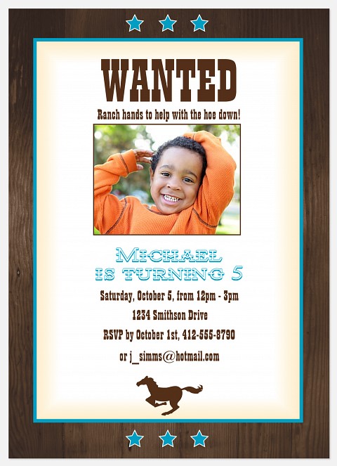 Most Wanted Boy! Kids' Birthday Invitations