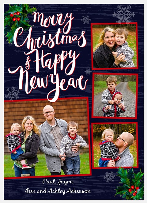 Delightful Holly Photo Christmas Cards