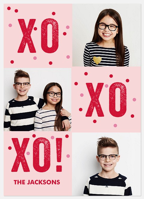 XOXO Dots Valentine Photo Cards