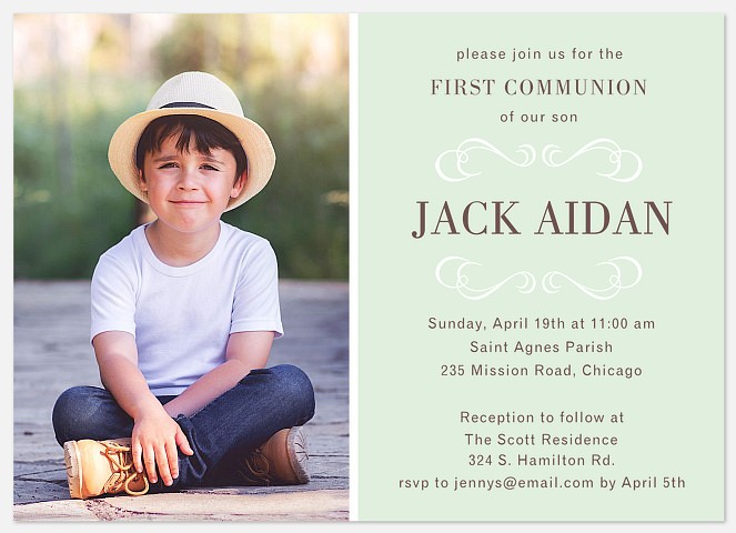 Grand Blessing First Communion Invitations